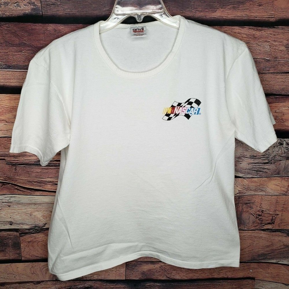 White 100% Cotton‎ NASCAR Men's Large T-shirt